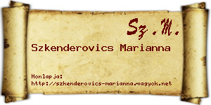 Szkenderovics Marianna névjegykártya