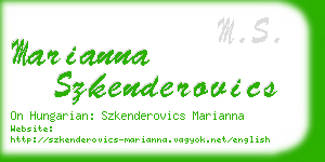 marianna szkenderovics business card